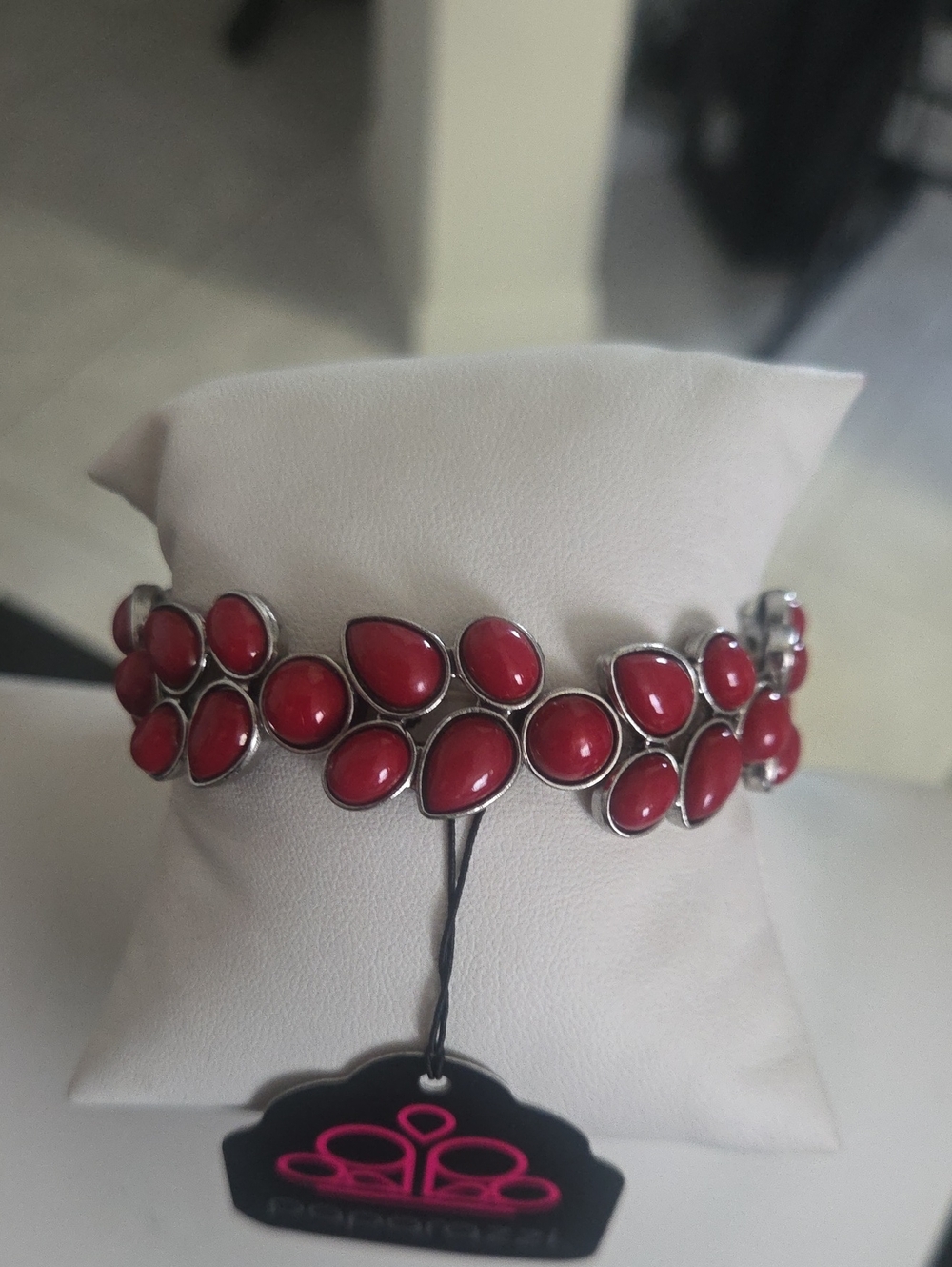 Paparazzi Dark Red Stretch Bracelet NWT